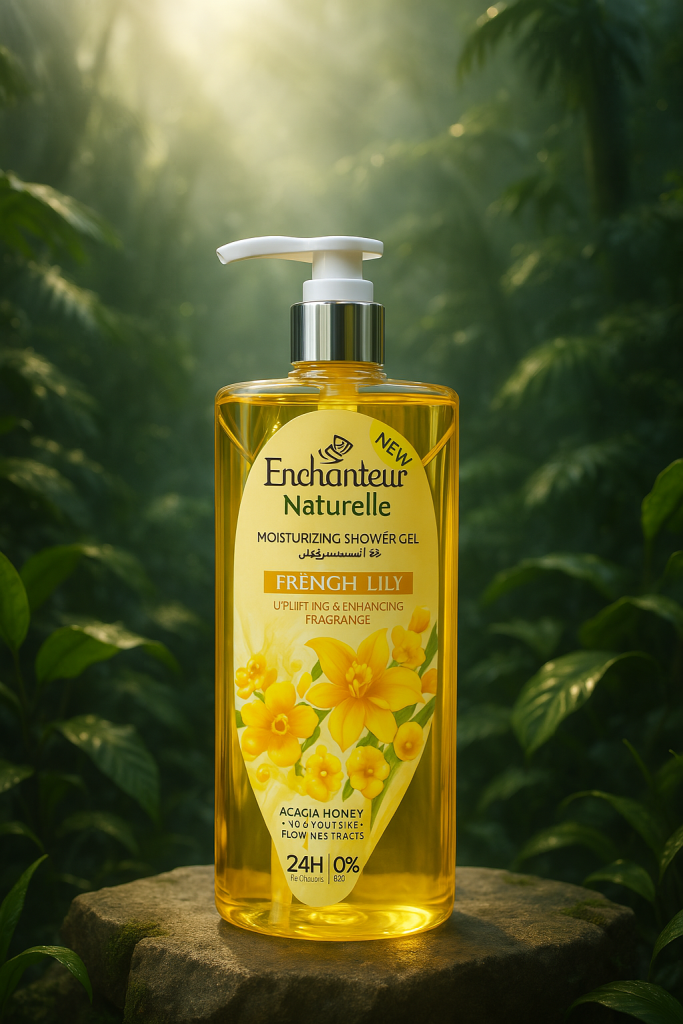 Enchanteur Naturelle Moisturizing Shower Gel French Lily With Acacia Honey Silk Protein Flower Extract 250ml