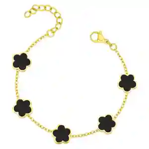 "Flower Meadow" Bracelet, 18K Gold Plated Steel